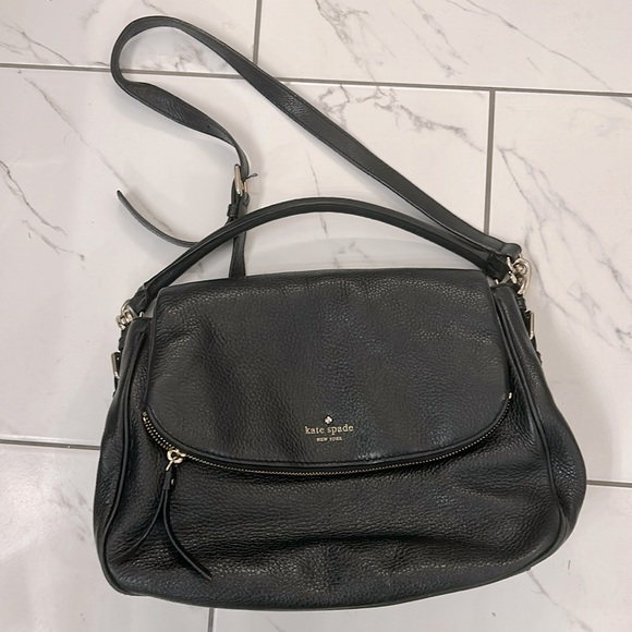 Kate spade black leather cobble purse - Picture 1 of 9